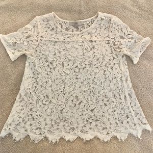 LOFT | Ivory Lace Shirt